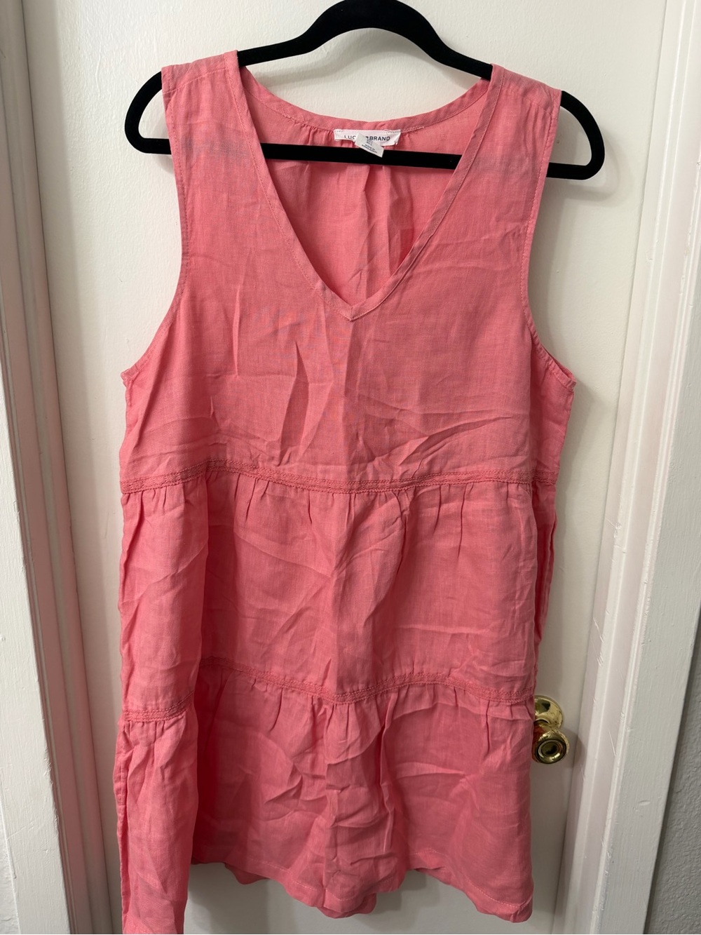 Lucky Brand Coral Pink V-Neck Top